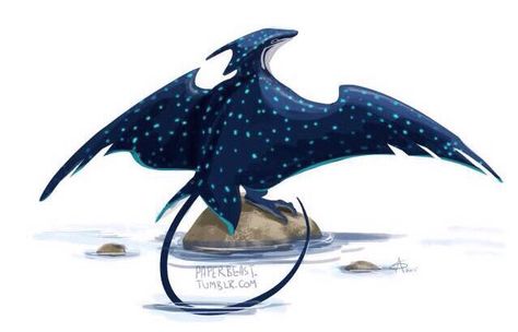 I've never seen design like this. Love it!! Manta Ray Creature Design, Fantasy Manta Ray, Manta Ray Art Design, Magical Sea Creatures, Manta Ray Character Design, Manta Ray Art, Creature Artwork, Mythical Animal, Fantasy Beasts