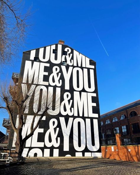 “YOU&ME&ME&YOU” mural - Fonts In Use Anthony Burrill, Big Artwork, Leeds City, Protest Posters, Large Mural, Graphic Design Blog, New York Museums, Mural Design, Creative Industries