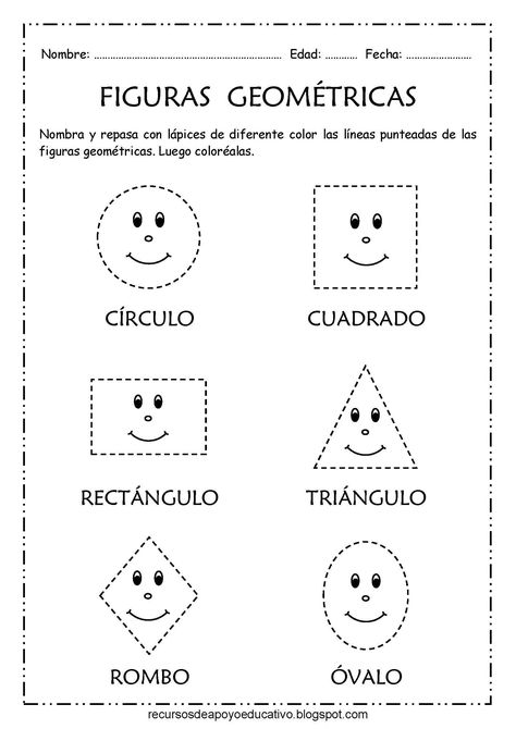 Preschool Spanish Lessons, Shape Worksheets For Preschool, Preschool Spanish, Preschool Art Projects, Spanish Lessons For Kids, Preschool Activities Toddler, Shapes Worksheets, French Classroom, Spanish Activities