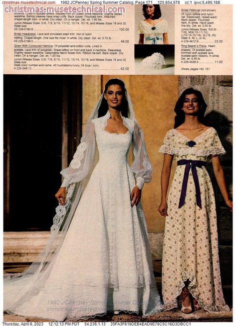 1982 JCPenney Spring Summer Catalog, Page 171 - Catalogs & Wishbooks 1980s Wedding, Money Dress, Bridal Gowns Vintage, Wedding Dress Patterns, Dream Wedding Ideas Dresses, 1980s Dresses, Wedding Gowns Vintage, 1980s Fashion, Vintage Bride