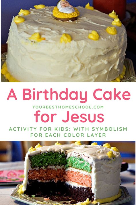 A Birthday Cake For Jesus Activity For Kids - Your BEST Homeschool Birthday Cake For Jesus, Happy Birthday Jesus Cake, Jesus Birthday Cake, Jesus Cake, Happy Birthday Jesus Party, Jesus Birthday Party, Christmas Homeschool, Throwing A Party, Cake Lettering