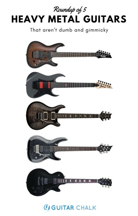 Five classy heavy metal electric guitars that aren't lame and gimmicky, https://www.guitarchalk.com/best-guitars-for-metal/ #guitars #electricguitars #geartalk Guitar Equipment, Metal Guitars, Heavy Metal Guitar, Modern Rock, Guitar Drawing, Music Rooms, Types Of Guitar, Guitar Rig, Guitar Obsession