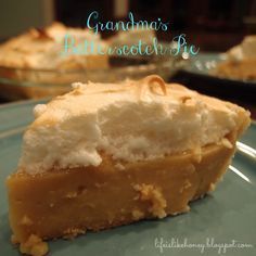 Butterscotch Pie Recipe, Butterscotch Pie, Celebration Dinner, Slice Of Pie, Nice Dinner, Pie Tart, Perfect Pies, Sweet Pie, Pie Cake