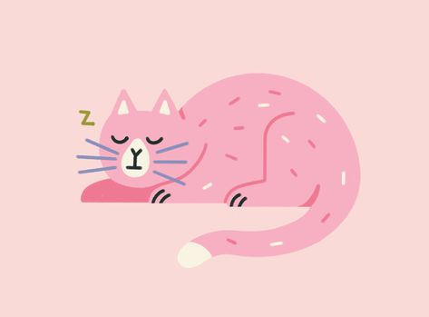 Snoozing Cat by Alana Keenan on Dribbble Sleeping Cat Illustration, Drawing Guide, Guided Drawing, Cat Sleeping, Cat Illustration, Cat Drawing, Cat Design, Global Community, Creative Professional