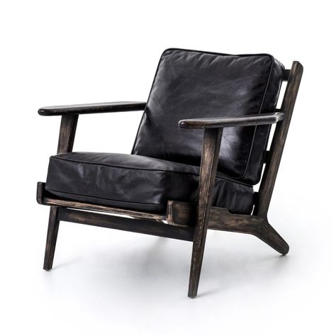 Brooks Lounge Chair in Various Colors – BURKE DECOR Black Leather Armchair, Black Leather Chair, Leather Lounge Chair, Leather Lounge, Modern Lounge Chairs, Leather Cushion, Furniture Hacks, Modern Lounge, Grey Oak