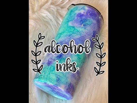 Alcohol Ink Tumbler Start to Finish with Epoxy - YouTube Diy Alcohol Ink, Diy Alcohol, Alcohol Ink Tumbler, Hydro Dipping, Alcohol Ink Crafts, Ink Crafts, Glitter Tumbler Cups, Diy Mugs, Cup Crafts