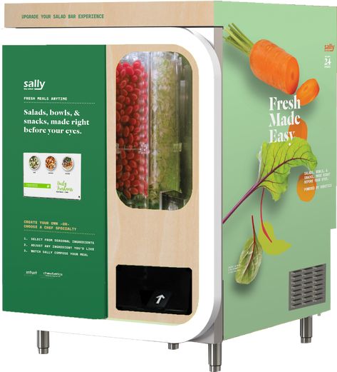 Vending redefined: The rise of healthy vending machines | Articles | WELL International WELL Building Institute Juice Vending Machine, Cool Vending Machines, Vending Machine Ideas, Healthy Vending Machines, Food Vending Machines, Vending Machine Design, Vending Machine Business, Meal Options, Restaurant Concept