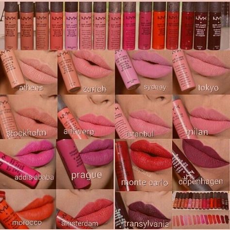 Best Nyx Lip Combos Fair Skin, Nyx Swatches Lipstick, Nyx Matte Lipstick Swatches, Nyx Soft Matte Lip Cream Swatches, Nyx Soft Matte Lip Cream Cannes, Nyx Lip Cream, Nyx Xxl Swatches, Matte Make Up, Nyx Soft Matte Lip Cream