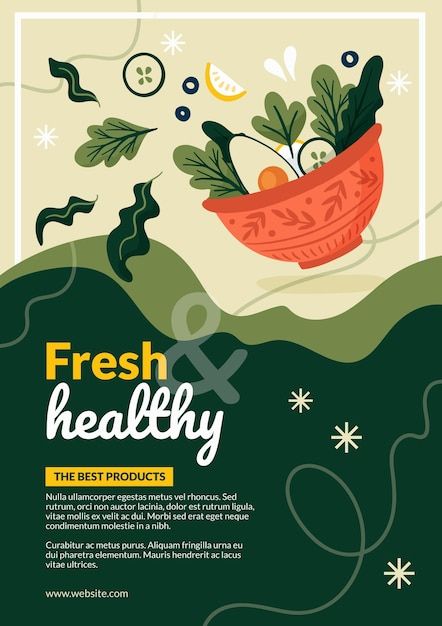 Organic food Vectors & Illustrations for Free Download | Freepik Vegan Website Design, Veganuary Poster, Healthy Food Poster Drawing, Healthy Poster Design, Healthy Lifestyle Poster Design, Food Illustration Art Graphics, Vegetable Poster Design, Save Food Poster, Food Illustration Poster