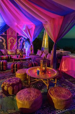 Arabian Theme Party, Arabian Nights Theme Party, Arabian Nights Wedding, Moroccan Theme Party, Arabian Party, Arabian Theme, Arabian Nights Theme, Moroccan Tent, Arabian Nights Party