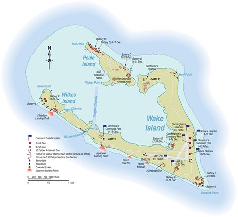 Strategically located Wake Island was the largest of three islands surrounding a central lagoon in the western Pacific, halfway between Guam and Midway Islands. Ww2 Facts, Midway Atoll, Midway Islands, Wake Island, The Defenders, Texas Places, Island 2, Island Hopping, Pearl Harbor