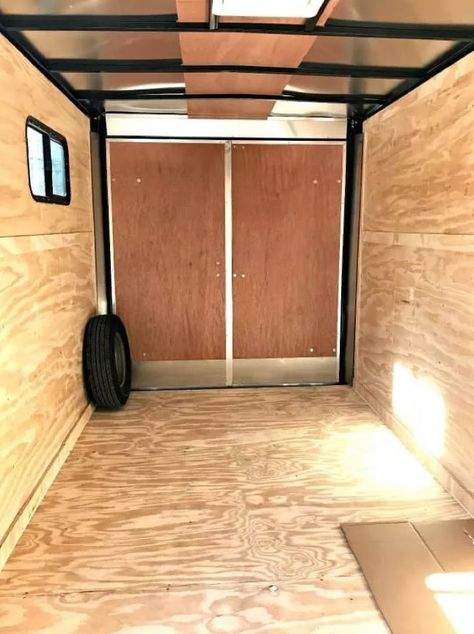 They Turned This Cargo Trailer Into A Cozy, Stealthy, And Beautiful Camper Camper Flipping, Vintage Camper Interior Ideas, Camper Interior Ideas, Camper Remodel Ideas, Camper Crafts, Enclosed Trailer Camper, Cargo Trailer Camper Conversion, Moon Spiritual, Landscape Trailers