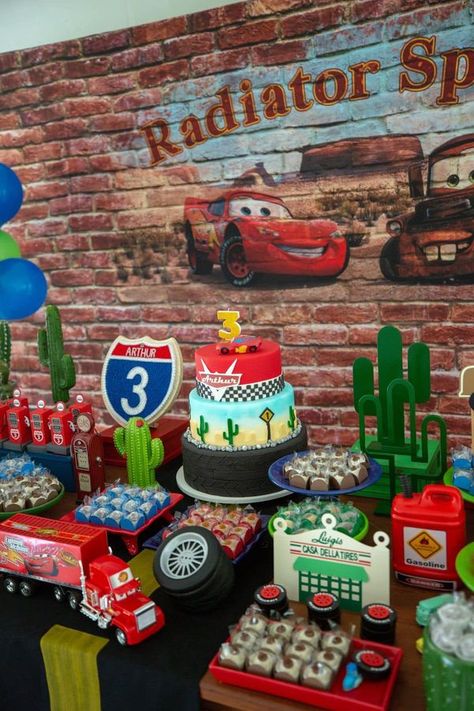 Mackenzie Rose Disney Cars Backdrop, Piñata Cars, Disney Cars Birthday Party Ideas, Cars Birthday Party Ideas, Disney Cars Birthday Party, Disney Cars Theme, Pixar Cars Birthday, Cars Birthday Party Decorations, Cars Birthday Party