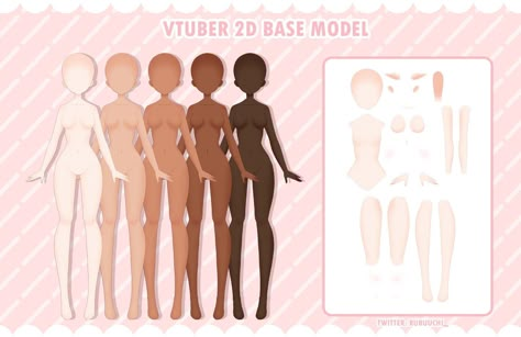 Generated Description with relevant hashtags. . #Models #Vtuber_Model #Body_Base #Model_Body Vtuber Ideas, Vtuber Assets, Vtuber Model, Body Base, Model Body, Digital Drawings, Skin Tones, Art Reference, Character Design