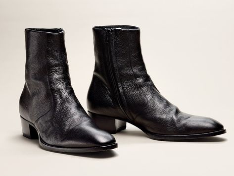 8 Really Good Boots You Can Wear With a Suit | GQ Saint Laurent Boots Men, Mens Heeled Boots, Boots Men Outfit, Saint Laurent Boots, Boots Outfit Men, Mens Dress Boots, Men In Heels, Wedding Boots, Men’s Boots