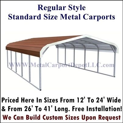 Regular Style Metal Carports For Sale Metal Carport Kits, Carport Prices, Carports For Sale, Carport Kits, Metal Carports, Roof Styles, Yard Project, Concrete Slab, Metal Structure