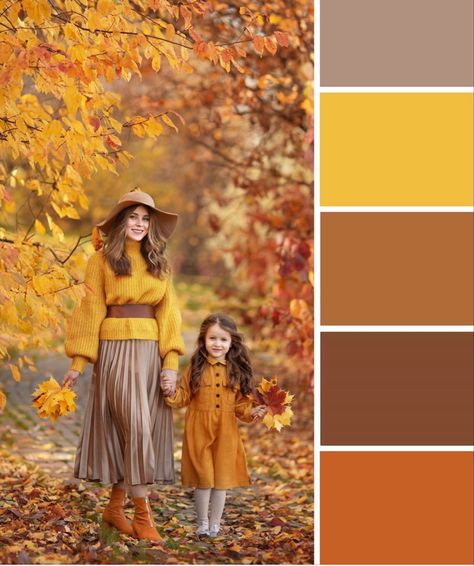 Empowering Photoshoot, Mustard Color Scheme, Holiday Family Outfits, Autumn Color Palette Fashion, Yellow Color Combinations, Deep Autumn Color Palette, Colours That Go Together, Colour Combinations Fashion, Color Combos Outfit