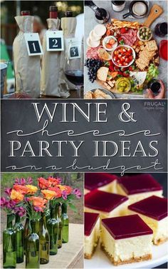 Cheese Party Ideas, Wine And Cheese Party Ideas, Party Ideas On A Budget, Wine Birthday Party, Cheese Sauces, Wine Party Theme, Vegan Halloween, Wine And Cheese Party, Wine Tasting Party