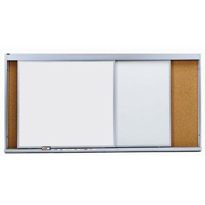 AARCO Horizontal Sliding Unit Combination Wall Mounted Whiteboard Size: 4' H x Dry Erase Wall, Marker Board, Cork Wall, Magnetic White Board, Magnetic Wall, High Gloss White, Work Inspiration, Wall Board, White Paneling