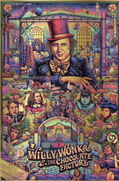 Willy Wonka Wallpaper Aesthetic, Comic Collage, Gene Wilder, Wonka Chocolate, Alternative Movie Posters, Movie Poster Art, Willy Wonka, Chocolate Factory, Arte Fantasy