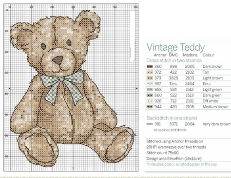 Stitch Teddy, Kids Teddy Bear, Cross Stitch Boards, Cross Stitch Kitchen, Pola Kristik, Downloadable Prints, Cross Stitch Needles, Baby Cross, Cute Cross Stitch