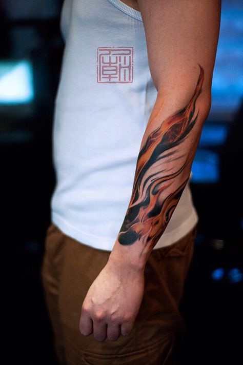 Going to have this wrap around my arm for a full arm sleeve Jewerly Tattoo, Tattoo Forearm, Flame Tattoos, Forearm Tattoo Design, Forearm Sleeve Tattoos, Cool Forearm Tattoos, Fire Tattoo, Best Tattoo Designs, Forearm Tattoo Men