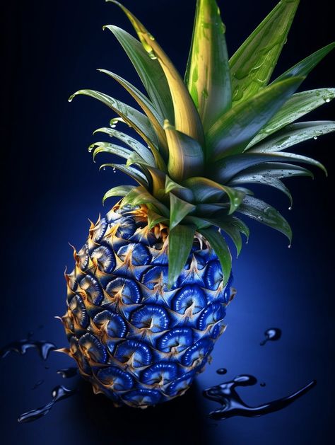 Aesthetic Pineapple, Pineapple Astethic Wallpaper, Pineapple Background Aesthetic, Pineapple Aesthetic Fruit, Blue Pineapple Wallpaper, Creative Advertising Design, Advertising Design, Creative Advertising, Blue Wallpapers