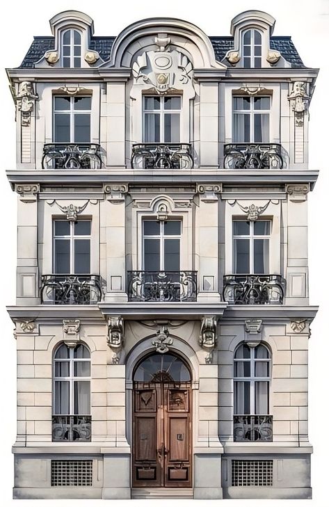 Georgian Style Architecture, Victorian City House, Victorian Buildings Architecture, French Architecture Aesthetic, Parisian Apartment Exterior, Classic Building Facade, Bathroom Objects, Haussmann Architecture, Italianate Architecture