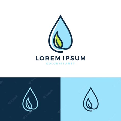 Premium Vector | Leaf water drop logo Ecology Illustration, Eco Sign, Growth Art, Fresh Background, Water Drop Logo, Flowers Logo, Illustration Tree, Eco Logo, Drop Logo