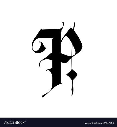 P Calligraphy, P Letter Design, Letter H Design, Background Calligraphy, Tattoo Lettering Alphabet, Guerriero Samurai, Vector Alphabet, P Tattoo, Gothic Lettering