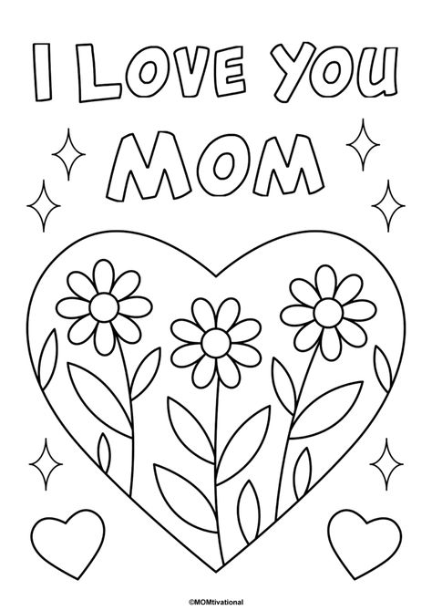 Mothers Day Printablke Coloring Pages For Kids of all Ages! Perfect FREE coloring pages for pre-k kids and even toddlers! Mothers Day Coloring Sheets, Mothers Day Crafts Preschool, Mom Coloring Pages, Mothers Day Coloring Pages, Mother's Day Printables, Mother's Day Projects, Free Kids Coloring Pages, Mother's Day Activities, Mom Printable