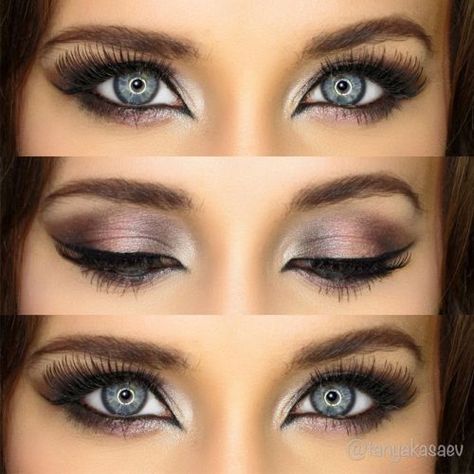 Best Ideas Of Makeup For Blue Eyes ★ See more: https://glaminati.com/makeup-for-blue-eyes-ideas/ Seductive Makeup Looks For Blue Eyes, Dark Bridal Makeup For Blue Eyes, Bridal Make Up Blue Eyes, Brown Eyeshadow Looks, Wedding Makeup For Blue Eyes, Make Up Designs, Wedding Hairstyles And Makeup, Eyeshadow For Blue Eyes, Makeup For Blue Eyes