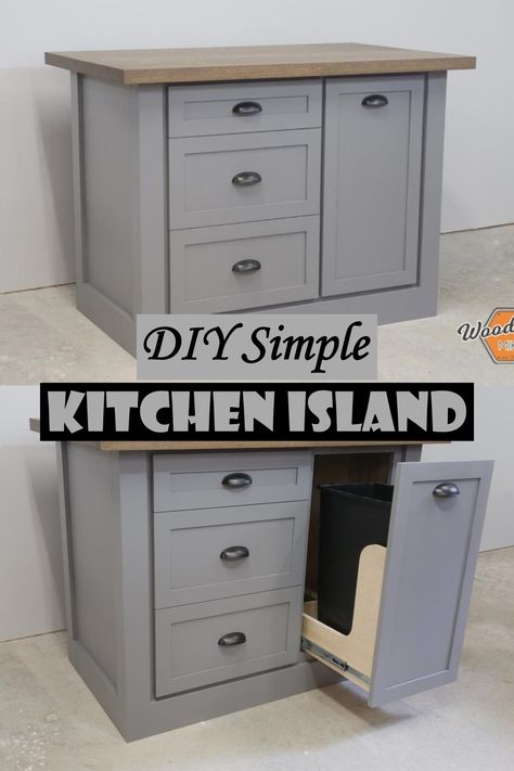 25 Cheap DIY Kitchen Island Ideas Add An Island To A Small Kitchen, How To Make Island For Kitchen, Alternative Kitchen Island Ideas, Diy Portable Island, Diy Slim Kitchen Island, Prefab Kitchen Island, Island For A Small Kitchen, Portable Kitchen Island Ideas Diy, How To Build A Small Kitchen Island