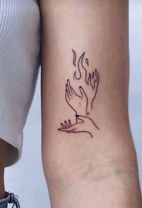 Flame Tattoos, Aries Tattoo, Fire Tattoo, Spiritual Tattoos, Small Hand Tattoos, Arm Sleeve Tattoos, Cute Tattoos For Women, Subtle Tattoos, Simplistic Tattoos