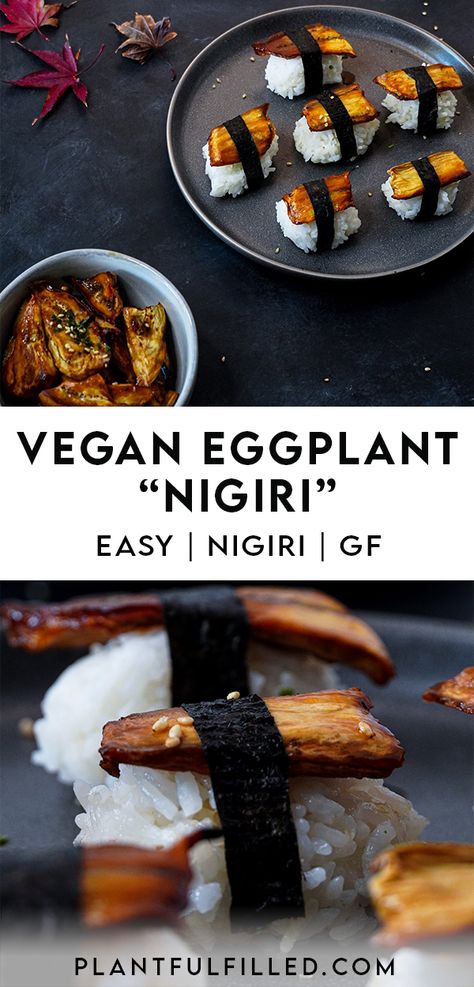 Eggplant Eel, Eel Sushi, Tofu Sushi, Vegan Sushi Rolls, Vegetarian Substitutes, Veggie Sushi, Vegetarian Sushi, Vegan Crab, Vegan Eggplant