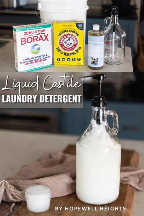 Easy, Natural Homemade Liquid Laundry Detergent Recipe - Hopewell Heights Natural Laundry Detergent Diy, Diy Laundry Detergent Liquid, Homemade Liquid Laundry Detergent, Homemade Laundry Detergent Liquid, Laundry Soap Recipe, Diy Detergent, Diy Laundry Soap, Homemade Detergent, Liquid Laundry Soap