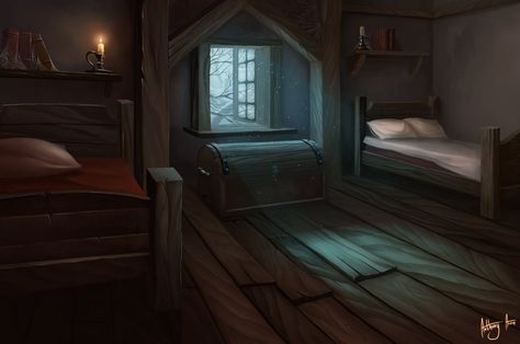 Bedroom by AnthonyAvon on deviantART Tavern Bedroom Fantasy Art, Tavern Background Art, Medieval Bedroom Art, Fantasy Inn Bedroom, Fantasy Inn Interior, Fantasy Inn Room, Dnd Bedroom, Fantasy Bedroom Art, Fantasy Bedroom Concept Art