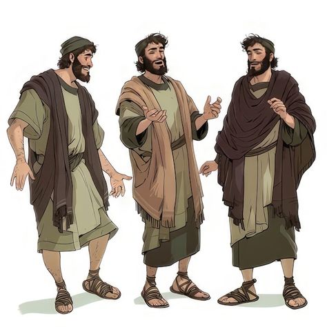 Biblical Clothing Men, Bible Clothing, Jesus Illustration, Biblical Clothing, Christmas Nativity Scene Display, Funny Christian Quotes, Middle Eastern Clothing, Bible People, Biblical Costumes