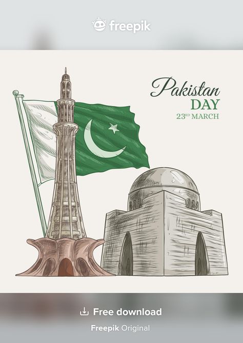 Happy pakistan day hand drawn | Free Vector #Freepik #freevector #star #flag #hand-drawn #celebration Independence Day Drawing Pakistan, Pakistan Flag Drawing, Pakistan Independence Day Art, Pakistan Independence Day Images, Pakistan Painting, Pictures Of Flags, Pakistan Defence, Chibi Coloring, Independence Day Card