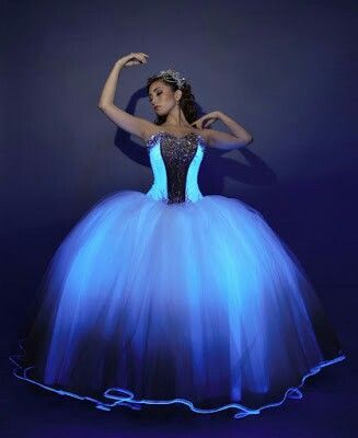 You’ll definitely have the most unique gown when you choose a glow in the dark quinceanera dress! - See more at: http://www.quinceanera.com/decorations-themes/25-glow-dark-quinceanera-ideas/#sthash.SYkhoSfo.dpuf Light Up Dresses, Sweet 15 Dresses, Quinceñera Dresses, Pretty Quinceanera Dresses, Neon Dresses, Quince Dress, Dark Dress, Quinceanera Dress, Dress Shopping