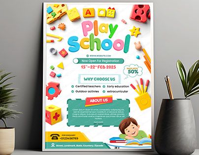 Check out new work on my @Behance profile: "Playschool admission flyer template" http://be.net/gallery/207320689/Playschool-admission-flyer-template Admissions Poster, My Hobbies, Nursery Room Design, I'm Grateful, Play School, School Admissions, Free Business Card Mockup, Business Card Maker, Flyer Maker