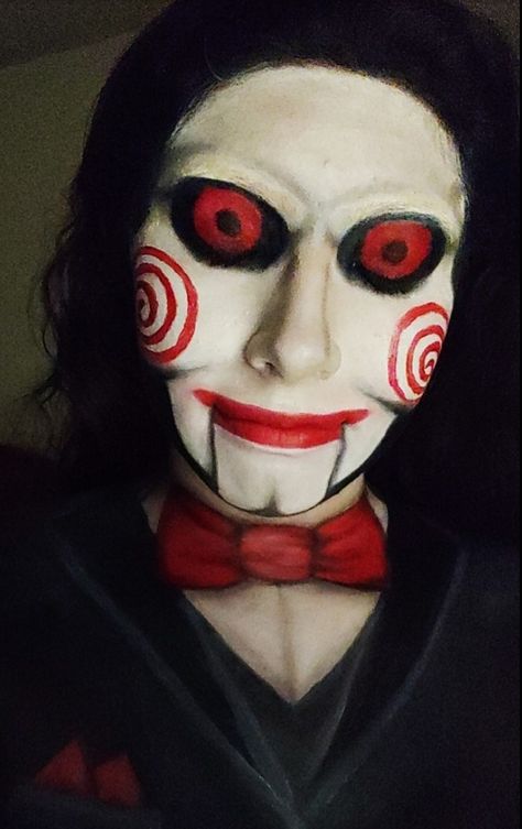 Jigsaw makeup Saw Face Paint, Jigsaw Face Paint, Jigsaw Makeup, Jig Saw, Face Painting, Face Paint, Halloween Face, Face Makeup, Halloween Face Makeup