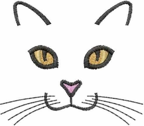 Embroider Cats, Embroidery Cat Face, Embroidery Patterns Machine, Cat Quilts, Cat Embroidery Design, Face Embroidery, Cat Embroidery, Embroidery Download, Cat Quilt