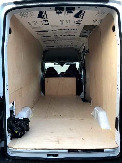 Plywood Van Walls: Gorgeous "Wood Cabin Look" » Technically Wizardry Vanlife Build, Van Walls, Wood Cabin, Plywood Thickness, Campervan Conversion, Van Wall, Plywood Walls, Sliding Door Track, Van Build