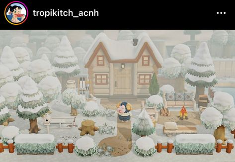 Acnh Happy Home Paradise Winter, Winter Acnh, Acnh Winter, Festivus For The Rest Of Us, Cozy Winter Cabin, Cold Time, Island Theme, Acnh Inspo, Animal Crossing Pocket Camp