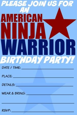 ANW!    | Ninja Warrior | | American Ninja Warrior | | Ninja Warrior Competitions | #NinjaWarrior #AmericanNinjaWarrior https://www.ninjaguide.com/ Ninja Warrior Birthday Party, American Ninja Warrior Obstacles, American Ninja Warrior Party, Princess Birthday Party Games, Ninja Birthday Party Invitations, Online Wedding Invitations Templates, Ninja Birthday Party, Ninja Course, Ninja Warrior Course