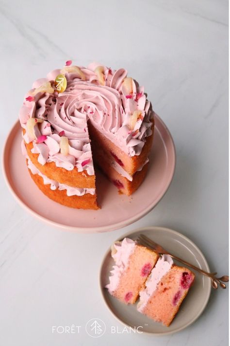 Raspberry Lychee Rose Cake (6 Inch) Rose Lychee Cake Recipe, Rose Lychee Cake, Lychee Rose Cake Recipe, Lychee Cupcakes, Lychee Rose Cake, Diwali Baking, Ms Dior, Dior Cake, Lychee Cake