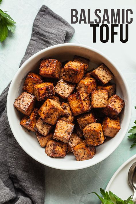 Tofu Balsamic Marinade, Tofu Recipes For Salads, Marinade For Tofu, Balsamic Tofu, Basalmic Vinegar, Recipes Tofu, Easy Tofu, Balsamic Marinade, Tofu Marinade