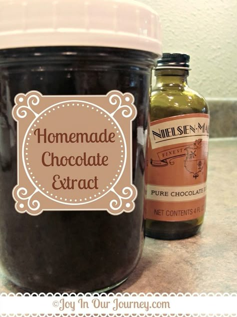 Homemade Chocolate Extract - Delicious and Frugal - Joy In Our Journey Diy Extracts, Chocolate Extract, Homemade Vanilla Extract, Trim Healthy Mama Recipes, Thm Desserts, Thm Recipes, Homemade Spices, Homemade Seasonings, Trim Healthy Mama