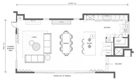 Open Plan Kitchen Diner Living Room Layout, Long Kitchen Diner Ideas Layout, Kitchen Lounge Dining Open Plan Layout, Small Lounge Dining Room Ideas Open Plan, Small Kitchen Diner Lounge Ideas Open Plan, Rectangular Kitchen Dining Living Room Layout, Living Room With Open Kitchen Layout, Open Plan Lounge And Dining Room Ideas, Kitchen Dining Lounge Open Plan